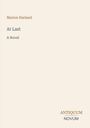 Text: Marion Harland, At Last, A Novel. Unten rechts: ANTIQUUM NOVUM. Schlichtes Design auf beigem Hintergrund.