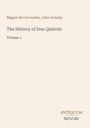 Titel: "The History of Don Quixote, Volume 1". Autoren: Miguel de Cervantes, John Ormsby. Unten rechts: Logo "ANTIQUM NOVUM".