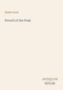 Text: "Walter Scott", "Peveril of the Peak", "ANTIQUM NOVUM". Beige Hintergrund, schlichte Gestaltung.