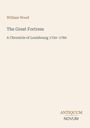 Text: "William Wood, The Great Fortress, A Chronicle of Louisbourg 1720–1760, ANTIQUUM NOVUM". Schlichtes, elegantes Layout.