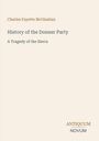 Text: Charles Fayette McGlashan, History of the Donner Party, A Tragedy of the Sierra. Unten rechts: ANTIQUUM NOVUM. Beigefarbener Hintergrund.