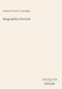 "Samuel Taylor Coleridge, Biographia Literaria, ANTIQUUM NOVUM-Logo, beige Hintergrund, minimalistisches Design."