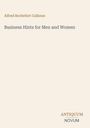 Text: "Alfred Rochefort Calhoun", "Business Hints for Men and Women", "ANTIQUM NOVUM". Einfache, beige Gestaltung.