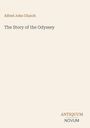 „Alfred John Church, The Story of the Odyssey“. Unten rechts das Logo: „ANTIQUM NOVUM“ auf beigem Hintergrund.