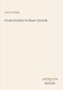 "Leon Trotsky, From October to Brest-Litovsk" in schlichter Schrift; unten steht "ANTIQUM NOVUM". Der Hintergrund ist hell.