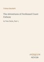 Text: Tobias Smollett, The Adventures of Ferdinand Count Fathom, In Two Parts, Part 1. Unten: ANTIQUUM NOVUM. Hellbeiger Hintergrund.