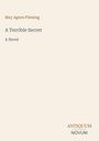 "May Agnes Fleming", "A Terrible Secret", "A Novel", "ANTIQUM NOVUM". Schlichte Gestaltung auf beigem Hintergrund.