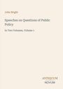 "John Bright: Speeches on Questions of Public Policy, In Two Volumes, Volume 1." Unten steht ein Logo: "ANTIQUM NOVUM". Der Hintergrund ist hell.