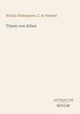 Text: "William Shakespeare, C. M. Wieland", "Timon von Athen", "ANTIQUM NOVUM". Schlichtes Design, helle Hintergrundfarbe.