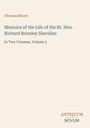 "Thomas Moore: Memoirs of the Life of the Rt. Hon. Richard Brinsley Sheridan, In Two Volumes, Volume 2" auf cremefarbenem Hintergrund.