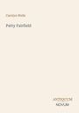 Text: "Carolyn Wells Patty Fairfield ANTIQUUM NOVUM". Beige Hintergrund, schlichtes Design, schwarze und braune Schrift.