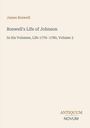 Text: "James Boswell, Boswell's Life of Johnson, In Six Volumes, Life 1776–1780, Volume 3, ANTIQUUM NOVUM" auf hellem Hintergrund.