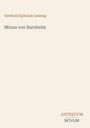 Text: "Gotthold Ephraim Lessing, Minna von Barnhelm, ANTIQUUM NOVUM". Einfache beige Gestaltung.