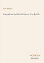Text: "Carl Schurz", "Report on the Condition of the South", "ANTIQUEUM NOVUM". Beige Hintergrund.