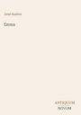 Text: "Jane Austen", "Emma", "ANTIQUM", "NOVUM". Beige Hintergrund. Minimalistisches Design.