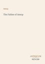 "Aesop", "The Fables of Aesop", "ANTIQUM NOVUM". Minimalistisches Buchcover-Design auf hellem Hintergrund.