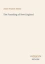 Titel: "The Founding of New England". Autor: James Truslow Adams. Unten Logo "ANTIQUM NOVUM". Schlichtes Design.