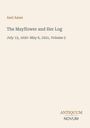 Azel Ames, The Mayflower and Her Log, July 15, 1620–May 6, 1621, Volume 5. Darunter ein Logo mit "ANTIQUEUM NOVUM".