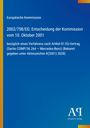 Titel: Entscheidung der Kommission vom 10. Oktober 2001, Artikel 81 EG-Vertrag. Blaues Design mit gelbem Rand.