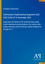 Titel: Verordnung (EU) 2021/2224. Beschreibung von Qualitätskontrollmechanismen bei Daten. Blau mit farbigem Rand.