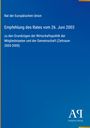 Text oben: "Rat der Europäischen Union". Mittig: "Empfehlung des Rates vom 26. Juni 2003". Einfaches blaues Design. Logo unten: "AR Antiphon Verlag".