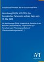 "Verordnung (EU) Nr. 652/2014 des Europäischen Parlaments und des Rates vom 15. Mai 2014." Blauer Hintergrund, Verlag-Logo.