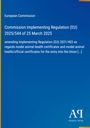Text: "European Commission, Commission Implementing Regulation (EU) 2025/544 of 25 March 2025, amending Implementing Regulation (EU) 2021/403." Unten rechts: "Antiphon Verlag." Der Hintergrund ist blau.