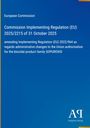 Auf blauem Hintergrund steht: "European Commission, Commission Implementing Regulation (EU) 2025/2215 of 31 October 2025..." Logo unten.