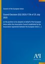 Council of the European Union, Council Decision (EU) 2025/1736, 25 July 2025. Blaues Design mit Logo "AΓ" Antiphon Verlag.