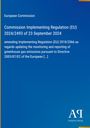 Titel: EU-Verordnung 2024/2493 vom 23. September 2024. Anpassung der Überwachung von Treibhausgasemissionen. Blaues Cover.