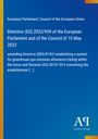 Titel: Directive (EU) 2023/959, Emissionshandelssystem. Blaues Design mit gelbem Rand und Verlagslogo unten rechts.