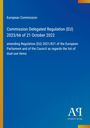 Text: European Commission, Commission Delegated Regulation (EU) 2023/66 of 21 October 2022. Blaues Design mit Logo.