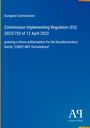 Titel: "Commission Implementing Regulation (EU) 2023/753" von der Europäischen Kommission. Einfaches, blaues Design.