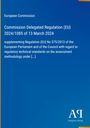 Text: "European Commission, Commission Delegated Regulation (EU) 2024/1085 of 13 March 2024..." Blauer Hintergrund, Verlag-Logo.