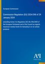 Titel: Commission Regulation (EU) 2024/398. Thema: EU-Regulierung. Hintergrund: Blaue Farbverläufe mit gelbem Rand.
