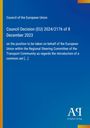 Council Decision (EU) 2024/2176, 8 December 2023. Blaues Cover, gelber Streifen links, Logo unten rechts.