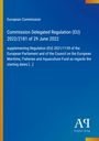 Europäische Kommission: Delegierte Verordnung (EU) 2022/2181 vom 29. Juni 2022. Blau mit Regenbogenecken.