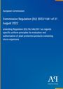 Text der Europäischen Kommission über Pflanzenschutzverordnung. Blau mit gelbem Rand. Logo des Antiphon Verlags.