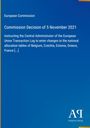 Blauer Hintergrund, oben die Texte: "European Commission", "Commission Decision of 5 November 2021". Unten Logo: "Antiphon Verlag".