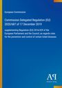 Text über europäische Regulierung, blaue Farbverläufe mit gelbem Streifen links und weißem Logo unten rechts.
