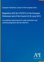 Text: Regulation (EU) No 575/2013, prudential requirements. Blaues Cover mit gelbem Rand und Logo unten rechts.