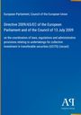 Blauer Hintergrund, oben Text über EU-Direktive 2009/65/EC. Unten rechts ein weißes AR-Logo des Antiphon Verlags.