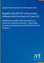 Europäische Verordnung (EU) 2021/947 des Europäischen Parlaments und des Rates vom 9. Juni 2021 in Blau und Weiß.