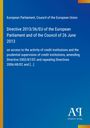 Directive 2013/36/EU des Europäischen Parlaments und des Rates vom 26. Juni 2013. Blaues Hintergrunddesign.