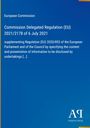 Titel: „Commission Delegated Regulation (EU) 2021/2178 of 6 July 2021“. Logo unten rechts, blauer Hintergrund.