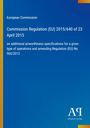 Titel: "Commission Regulation (EU) 2015/640 of 23 April 2015" in Weiß auf blauem Hintergrund. Logo unten.