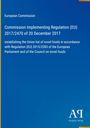 Text der Europäischen Kommission über neue Lebensmittelverordnung. Blaues Cover mit gelbem Rand, Verlag unten.