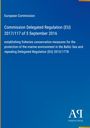 Text: "European Commission. Commission Delegated Regulation (EU) 2017/117 of 5 September 2016. establishing fisheries..."

Beschreibung: Blaues Cover mit weißer Schrift und Verlagslogo unten.