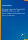 European Commission, Regulation (EU) 2019/2030, Pal IPA Product Family. Blauer Hintergrund, gelber Streifen links.