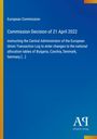 Ein blauer Hintergrund mit Text: "European Commission. Commission Decision of 21 April 2022". Unten rechts: "Antiphon Verlag".